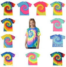 Tie Dye Kids T-Shirts XS S M L Multi-Color 100 Cotton