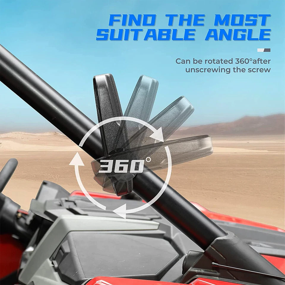 Juego de espejos retrovisores laterales separables de 1,75"-2" para Yamaha Rhinos 450 660 700 Foto 4 de 4