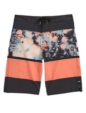 VANS Kids Off the Wall Boy's 27 Black Orange Tie Dye BoardShorts Swim NWOT