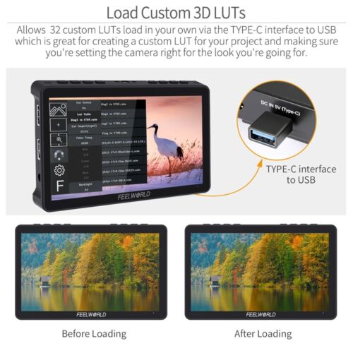 FEELWORLD F5 PRO V4 6 inch DSLR Camera Field Monitor Touch 4K HDMI LUT - Picture 2 of 12
