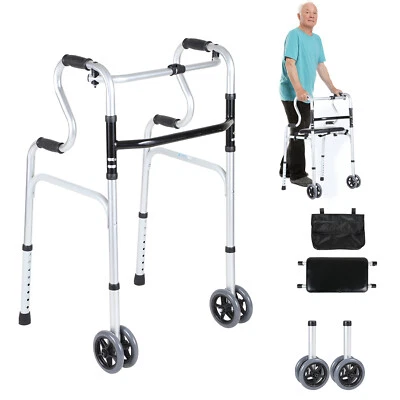 MARKENLOS Andador Andador Andador Luz con 4 Ruedas Plegable Aluminio Ligero