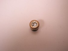 SINGLES 1 5/16" White Rhinestone  Gold Tone Vintage Formal Tux Shirt Stud h20