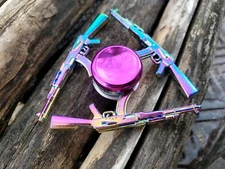 Rainbow AK 47 Metal Fidget Spinner Toy Boys Girls Kids Adults ADHD Focus Stress