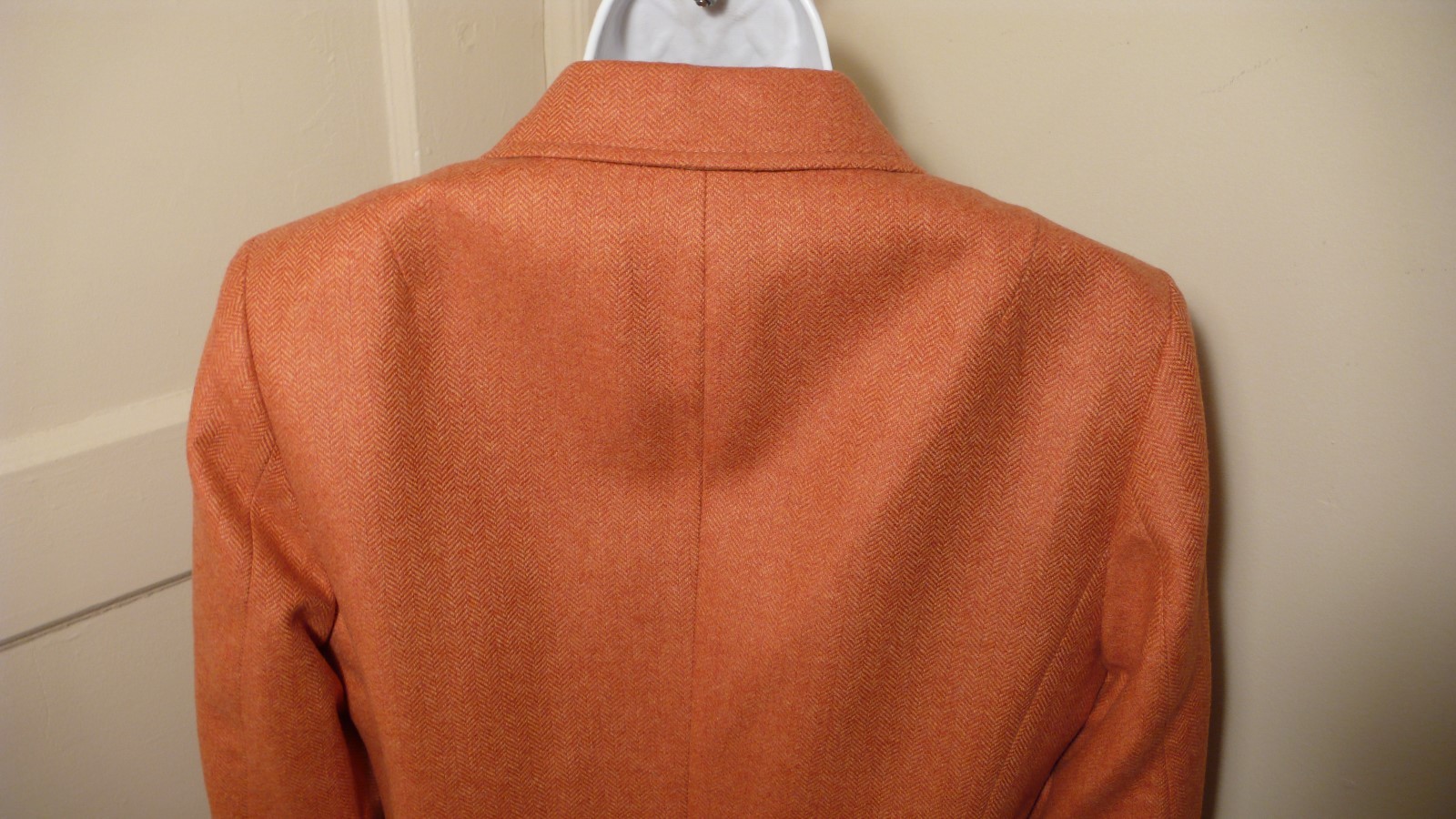 J.CREW Women's Blazer Jacket 100 Cashmere Herringbone Leather Buttons