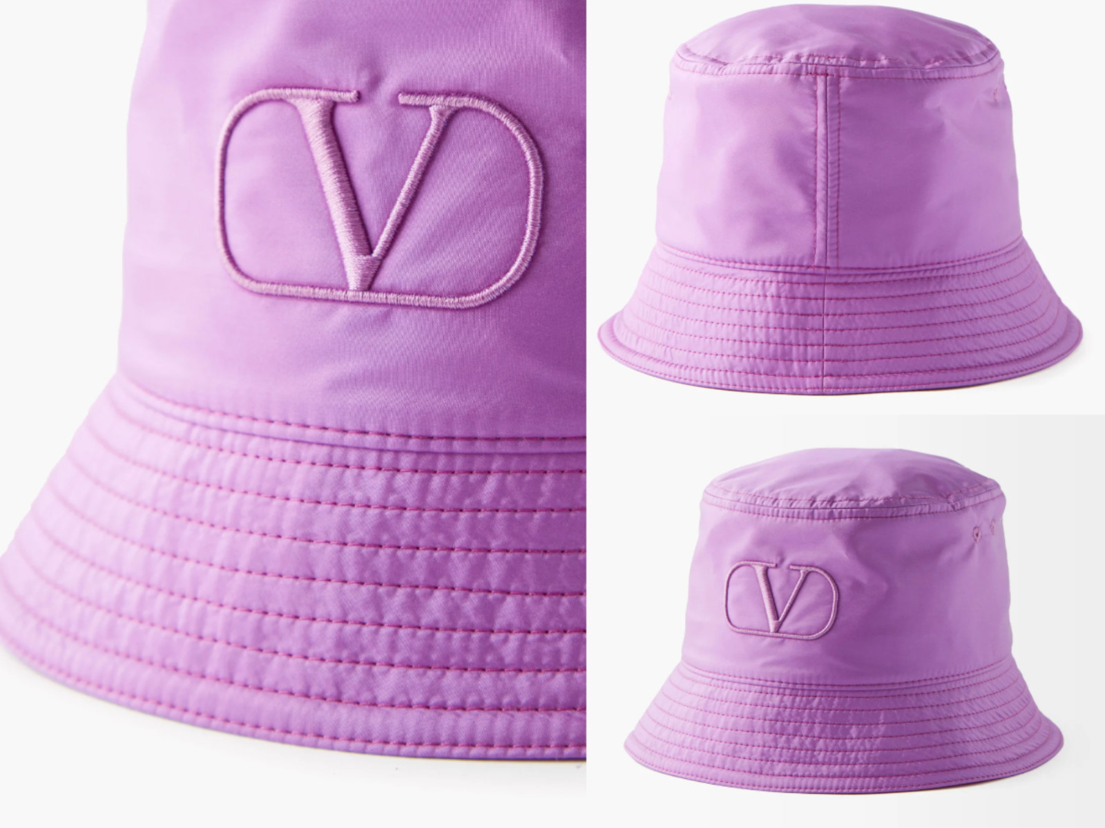 Valentino Garavani Fisherman Hat Silk Bucket Crochet Cap with Dust Bag 59