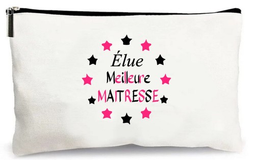 Trousse De Maquillage Beige « Super Belle-mère » - Faite Main - Neuf Sans étiquette