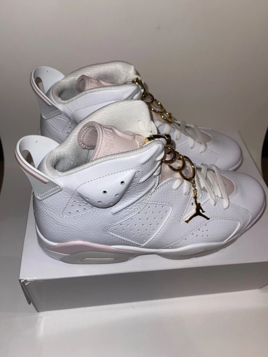 WMNS Nike Air Jordan 6 VI Retro Gold Hoops White Barely Rose DH9696 100