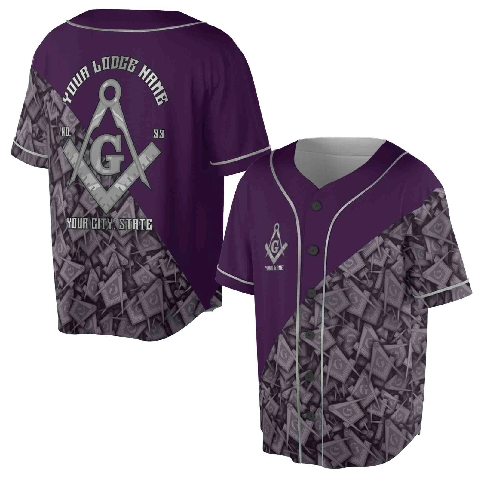 Customized Masonry Master Mason Multi-color Baseball Jersey