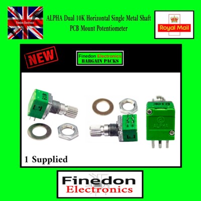 ALPHA 10K Dual Gangged Variable Resistor Potentiometer Pot LINEAR PCB
