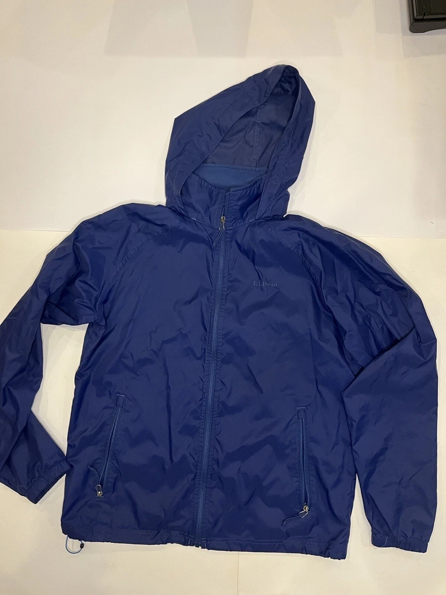 LL Bean nylon packable Windbreaker jacket sz S in blue, good