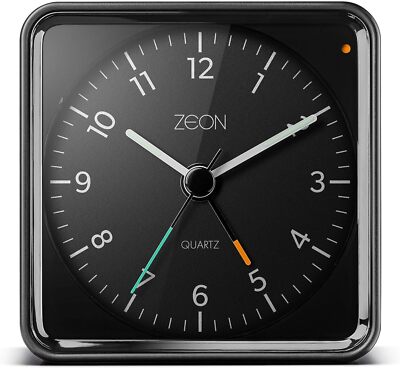 Bedside Analogue Alarm Clock with Light and Snooze Function Silent Non-Tick B...