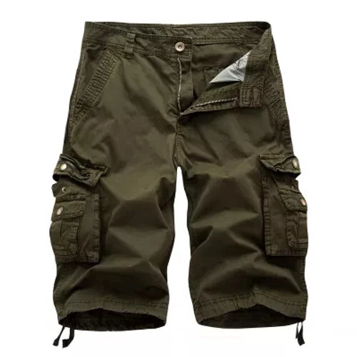 Herren Cargo Shorts Freizeit Einfarbig Mehrere Taschen, Farboptionen - Bild 16 von 32