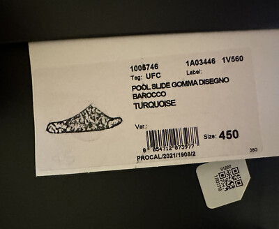 NIB $525 Versace Medusa Head Slides Pool Sandals Turquoise 12 US (45) 1005746 IT NIB $525 Versace Medusa Head Slides Pool Sandals Turquoise 9  main image 4