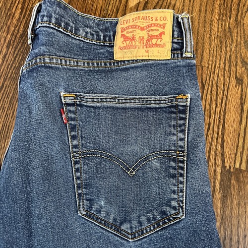 Levi’s 505 Jeans Men’s 36 X 31 Regular Fit Straight Leg Stretch Blue Denim - Picture 2 of 7