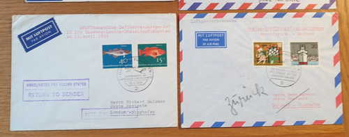 - 1960 to 1965 GERMANY - 20 x First Flight / Flown Covers LUFTHANSA Job Lot B - Picture 7 of 24