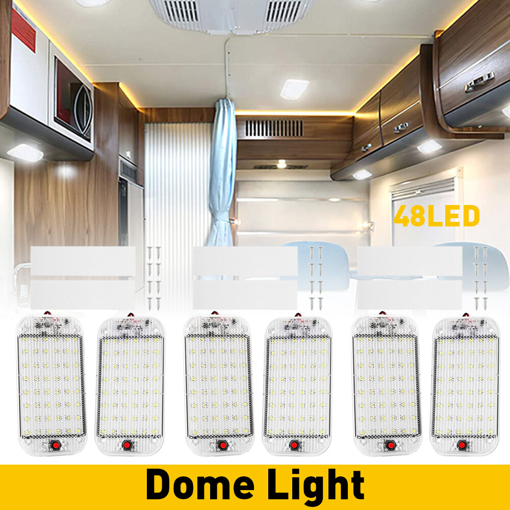 2Pcs 12V LED RV Dome Ceiling Light Car Interior Lighting for Trailer Camper RV