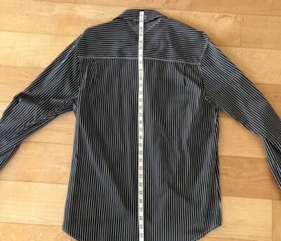scott weiland dress shirts Scott Weiland Men's XL Striped Cotton Button-Up Shirt Black Gray Long  Sleeve