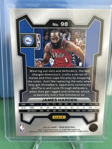 2022 Panini Prizm James Harden. Philadelphia 76ers. NBA #98 - Imagen 2 de 2