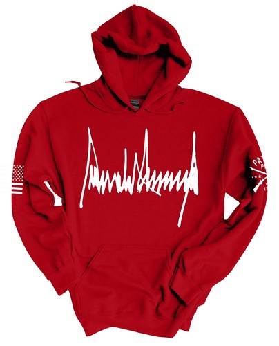Patriot Pride Trump Hoodie Donald Trump Signature American Flag Hooded