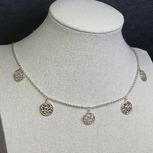STERLING SILVER 925 JBR Round Charms Necklace. 13-568 - Picture 2 of 8