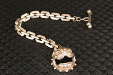 Rare Chinese tibet silver hand carving dog Statue bracelet cool man jewel gift
