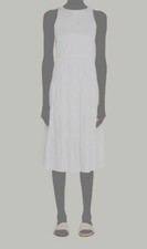 $350 Alice + Olivia Women's White Sleeveless Hartley Midi A-Line Dress Size 12