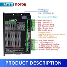 Digital Stepper Driver CNC Controller 20-50V DC 1A-6A for NEMA23 Motor DM556S