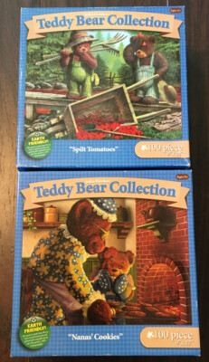 2 TEDDY BEAR COLLECTION * JOHN BINDON * 100 PIECE PUZZLES * TOMATOES * COOKIES *