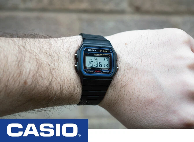 Casio F-91W-1DG -Montre Mixte -Quartz Digital -Cadran LCD - Bracelet Résine Noir - Immagine 4 di 4