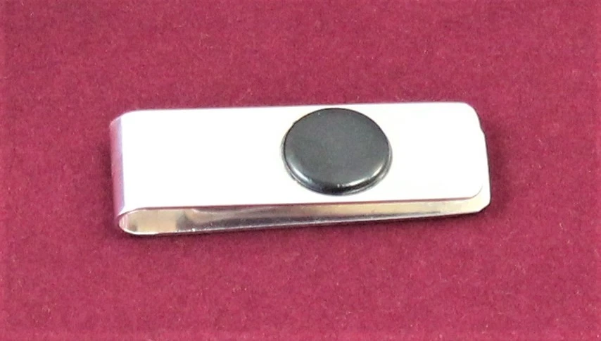 Ferma soldi Argento 925 Massiccio con Ebano Gioiello Uomo Made in Italy - Immagine 3 di 4