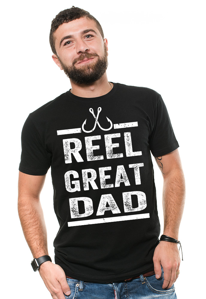 Reel Great Dad Funny Mens shirt Fathers day Gift tee shirt b