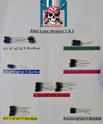   Atari Lynx Vers. 1 & 2- Elkos Kondensatoren / Recap / Capacitor / Repair  