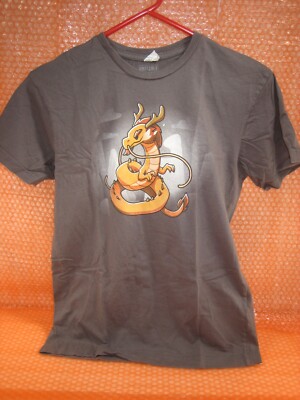 TEETURTLE Unstable Games Gold Dragon on Brown Womens T-Shirt Size S