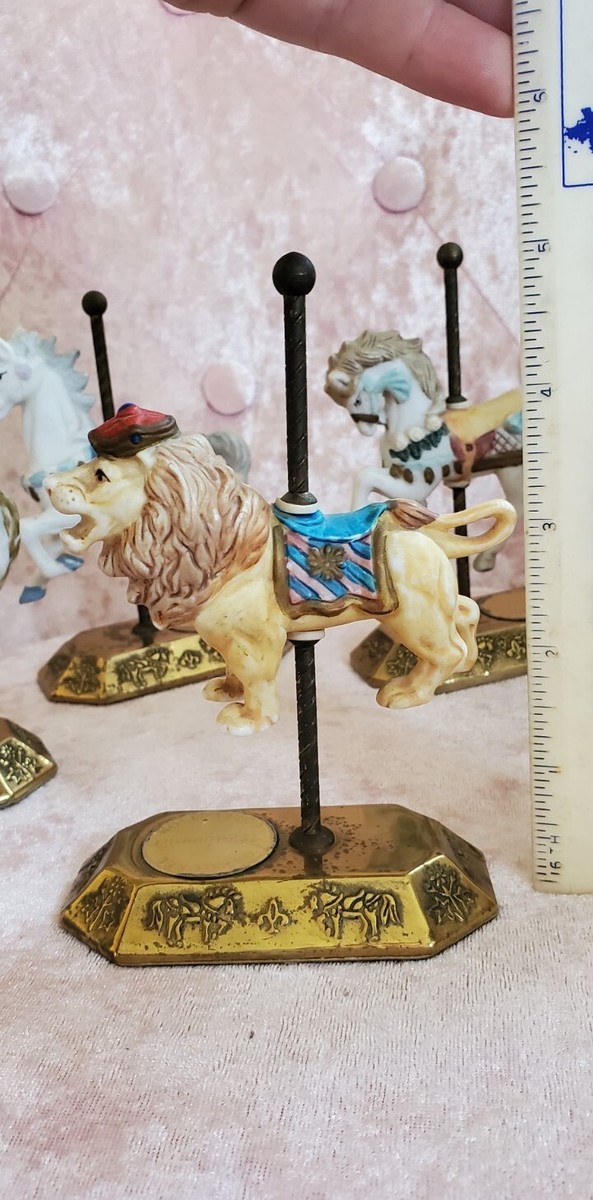 Westminster VINTAGE Mini Carousel Animals set of 4( horses, lion