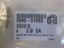 AMAT, 3690-01093,	SCR CAP SKT HD 10-32 X 1/2L HEX SKT SST, New, Lot of 2