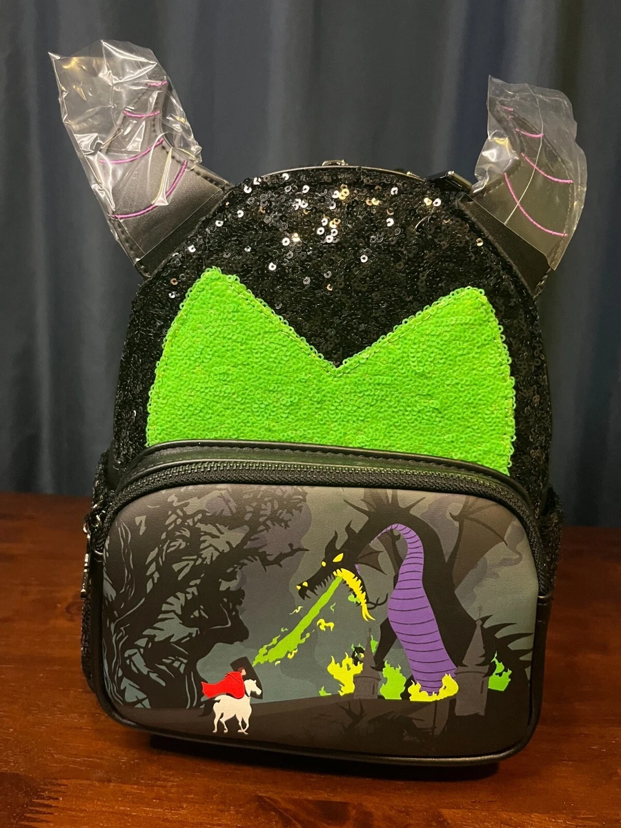 Loungefly Disney Maleficent Sequin Dragon Exclusive Mini Backpack (NWT)