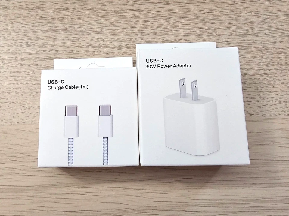 30W Fast Power Adapter and USB-C And 3.3 FT/1M USB C to USB C Cable - Image 3 of 4