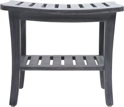 Redmon since 1883 Teak Shower Bench, Large, Weathered Gray