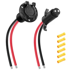 Heavy Duty Matching Trolling Motor 8g Plug Socket Set 2 Wire 12v 24V Boat Marine