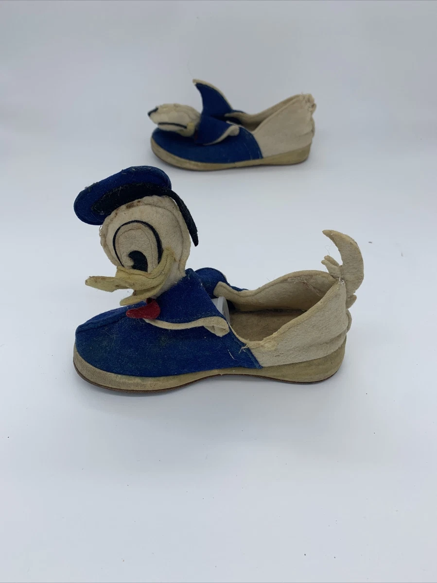 vintage Donald duck felt leather shoes slippers