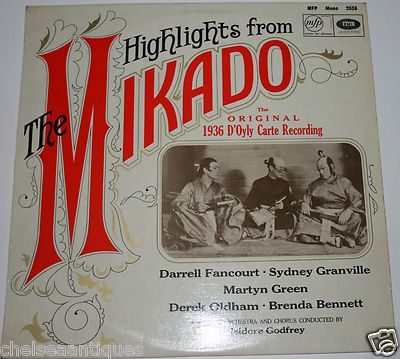 1950s VINTAGE 'THE MIKADO' 1936 Original GILBERT & SULLIVAN, 12'' LP Vinyl Record