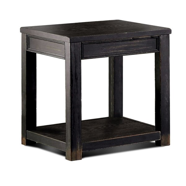 Furniture of America Cosbin Bold Antique Black End Table for sale