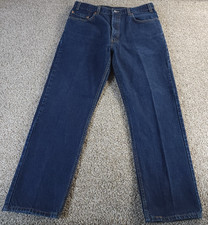 Vintage Levi's 505 Jeans Mens 34x30 Regular Straight Made USA Dark Blue 90s