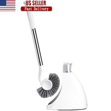 Efficient Toilet Brush W/ Stainless Steel Handle Drip-Free Design Easy Storage