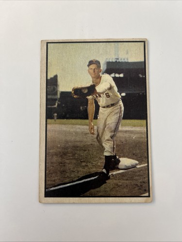 Whitey Lockman #128 1953 Bowman Color card