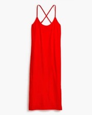 NEW J.Crew Strappy Knit Midi Dress Orange Minimalist Summer Size XS Women's
