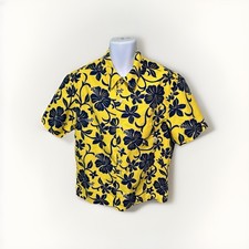 Vintage Hurley Floral shirt Men’s M Button Down Short Sleeve Shirt Made In USA