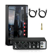 2x2 USB-C Audio Interface for PC/Mac Recording, 24-bit/192kHz Dual TS/XLR Inputs