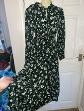 Ladies clothes m&s green vintage look Dress Size 10 wear with boots