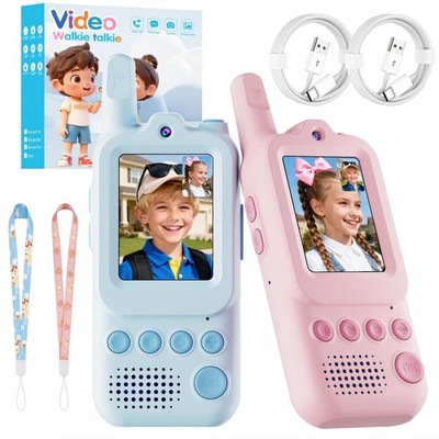 Video Walkie Talkies for Kids 2 Pack Rechargeable Video Intercom with Voice Chan
